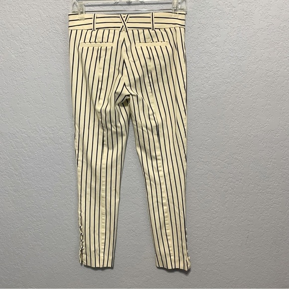 Anthropologie The Essential Slim Stripe Button Detail Pants - Picture 1 of 8